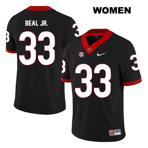 Georgia Bulldogs Women's Robert Beal Jr. #33 NCAA Legend Authentic Black Nike Stitched College Football Jersey WWA8056FZ